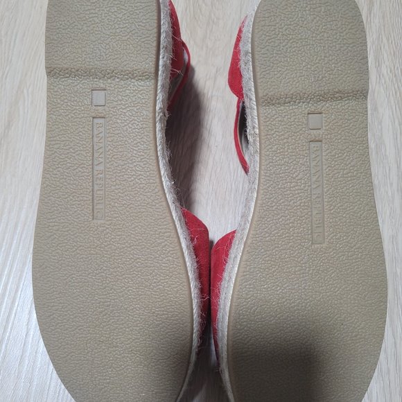 Red flat leather espadrilles - Picture 3 of 4